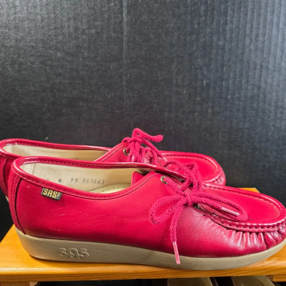 SAS Free Time Leather Comfort Shoes Bundle Black Red Brown Womens 7.5 N USA